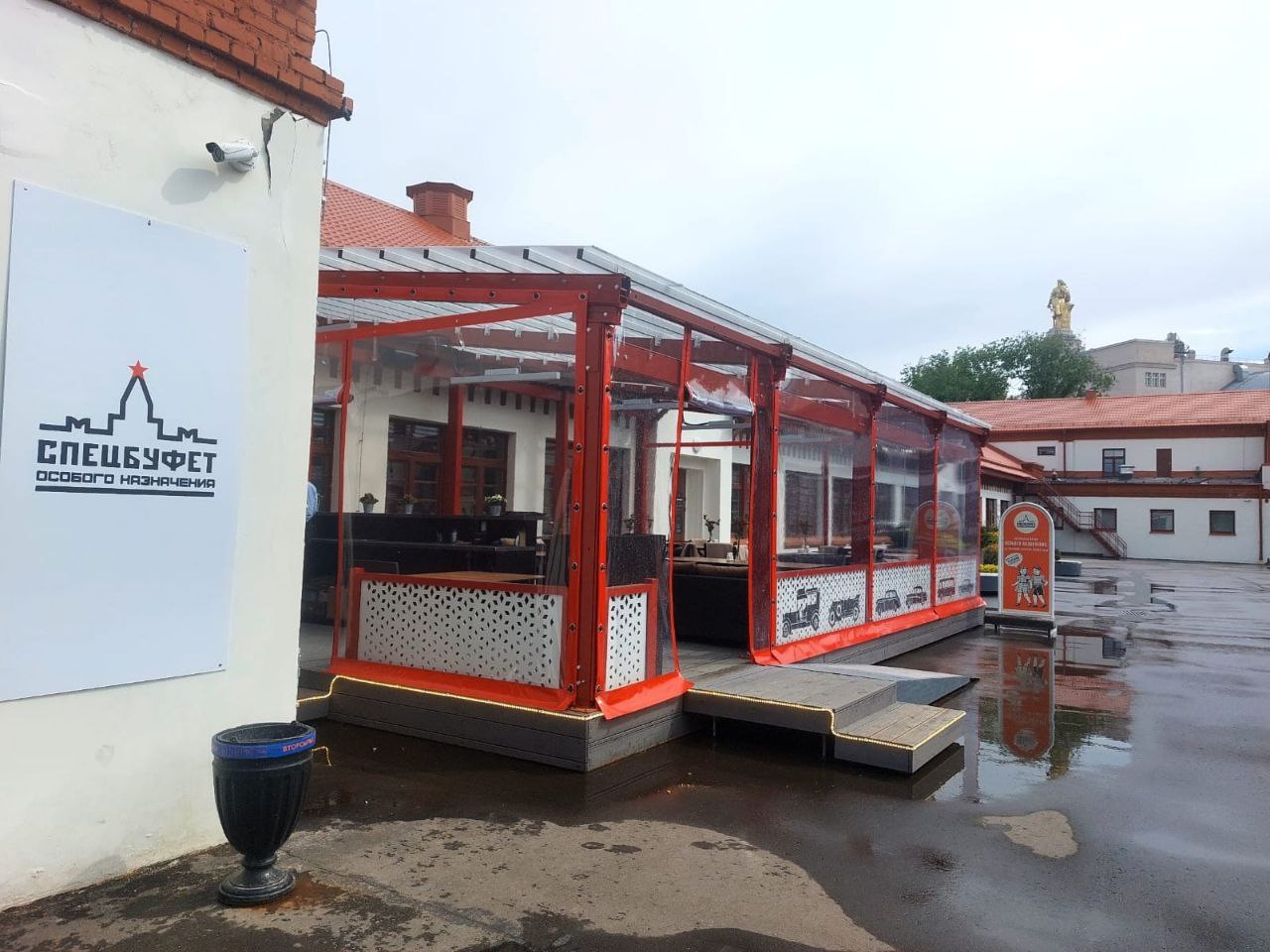 ПВХ шторы для летней террасы кафе в Переславле-Залесском